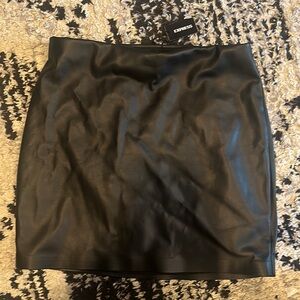 Express Black Faux Leather Skirt